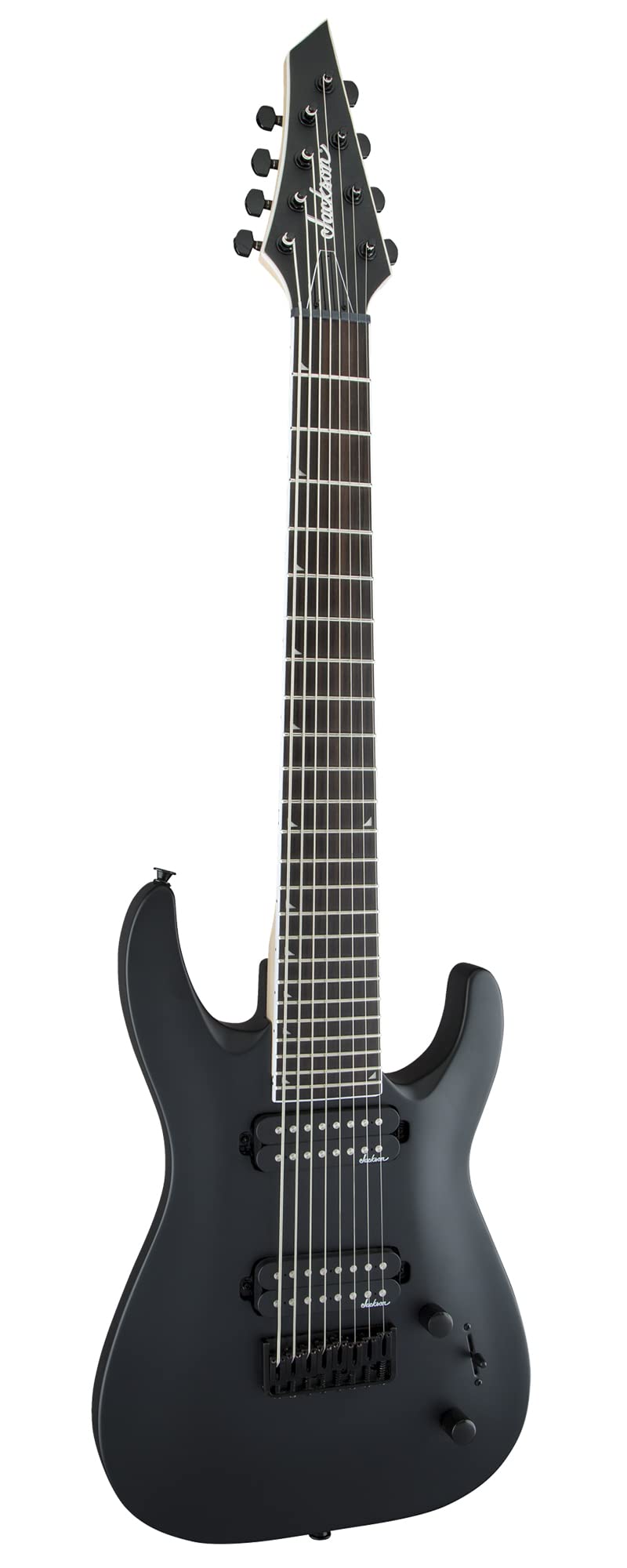 Jackson Dinky Arch Top JS32-8 DKA HT Electric Guitar - Satin Black Bundle with Cable, Tuner, Strap, Picks, and Austin Bazaar Ins